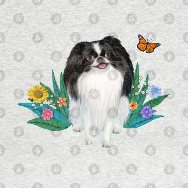 A Japanese Chin Watches a Butterfly by Dogs Galore and More